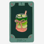 Cup Bow Matcha Metal Tag