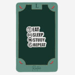 Eat Sleep Study Repeat Metal Tag