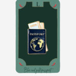 Blue and Gold Passport Metal Tag