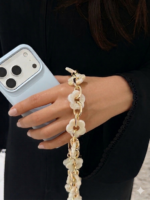 Crème Phone Strap with Gold Phone Strap Patch - Image 4
